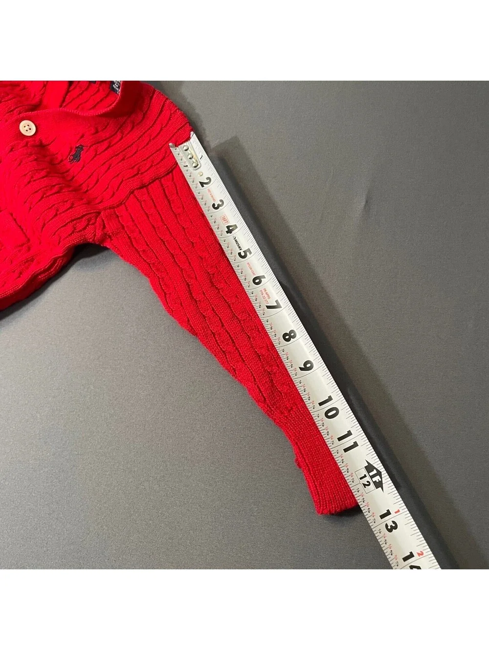 Ralph Lauren Red Cable Knit Cotton Cardigan Toddler Sweater 2T